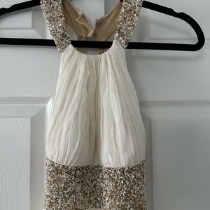 Aidan Mattox Ivory Beaded Gown